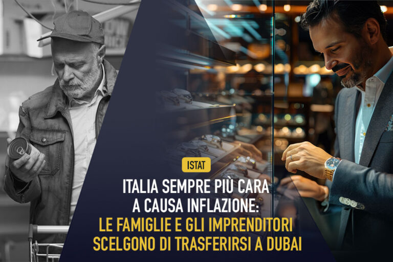 Istat, Italia sempre più cara a causa inflazione: le famiglie e gli imprenditori scelgono di trasferirsi a Dubai